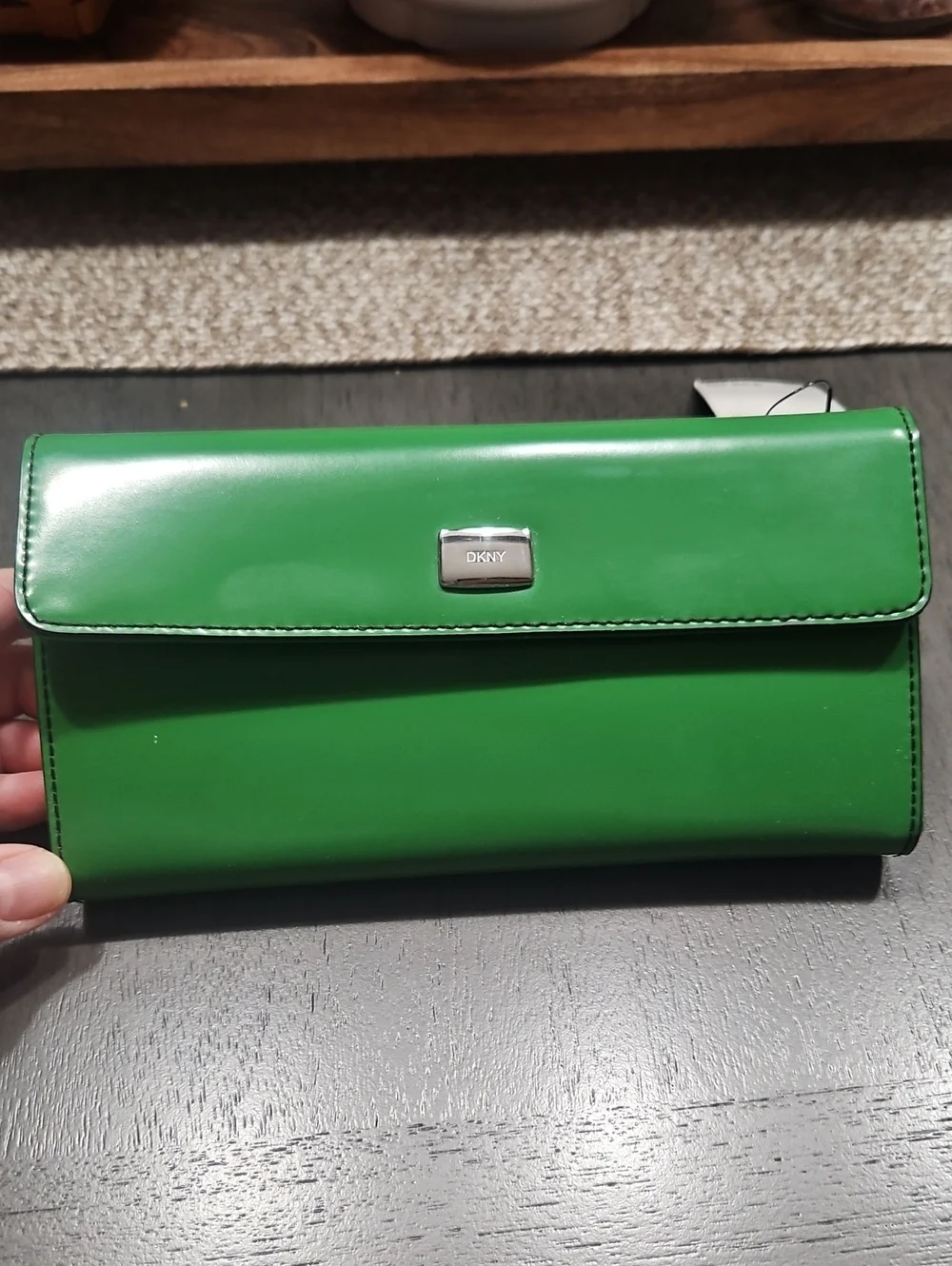 DKNY Green Patent Leather Wallet